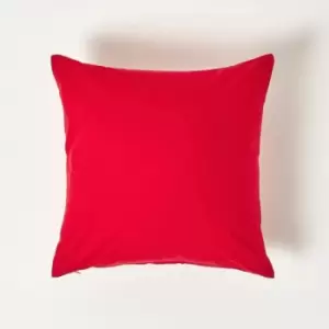Image of Homescapes - Red Continental Egyptian Cotton Pillowcase 200 Thread Count, 40 x 40cm - Red - Red