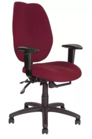 image of Ergonomic Medium Back Multi-Functional Operator Armchair Wine