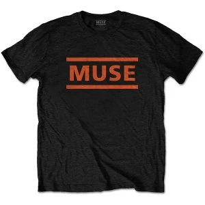 Image of Muse - Orange Logo Unisex Large T-Shirt - Black