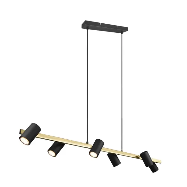 image of Marley Modern 6 Light Bar Pendant Ceiling Light Black, Gold