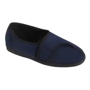 image of Comfylux Mens Paul Check Slippers (10 UK) (Navy Blue)