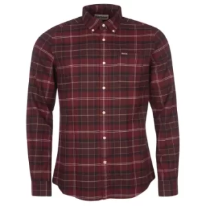 Image of Barbour Mens Kyeloch Tailored Shirt Winter Red Tartan Large