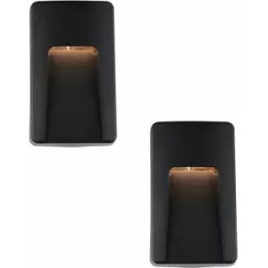 Image of Loops - 2 pack Vertical Outdoor Pathway Guide Light - Indirect cct LED - Black abs