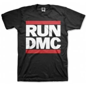 image of Run DMC Logo Black Mens T Shirt: XXL