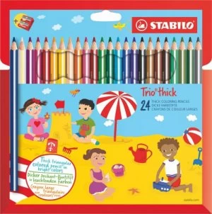 image of Stabilo Trio Thick Colouring Pencils PK24