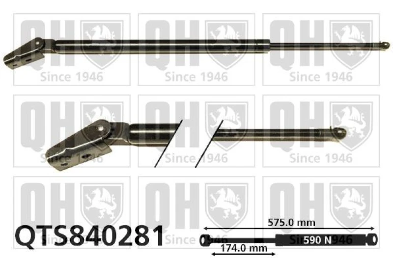 Image of QUINTON HAZELL Tailgate strut QUINTON HAZELL QTS840281