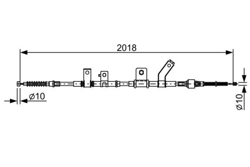 Image of Bosch 1 987 482 516 Brake Cable 2018mm Cable,parking brake (124)
