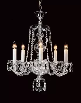 image of 5 Light Georgian Style Preciosa Crystal Multi Arm Chandelier