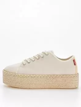 Image of Levis Tijuana 2.0 Espadrille Trainer - Beige, Beige, Size 8, Women