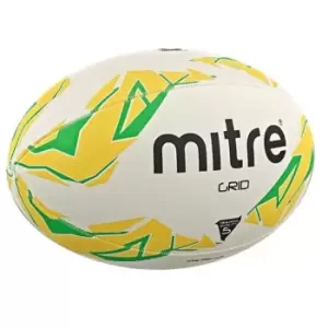Image of Mitre Grid Rugby Ball - White