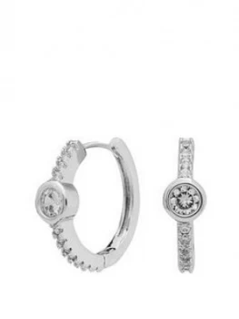 image of Jon Richard Silver Cz Huggie Earrings