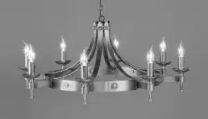 image of Saxon 8 Light Matt Black Ceiling Pendant Light