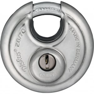 image of Abus 26 Series Diskus Stainless Steel Bodied Padlock 70mm Standard