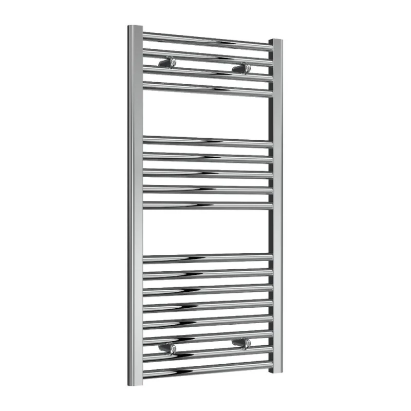 Image of Bathroom Kingdom Diva Chrome Straight Heated Towel Rail 1000x500 in Silver Silver Unisex