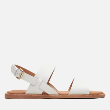 image of Clarks Womens Karsea Strap Leather Sandals - White - UK 3