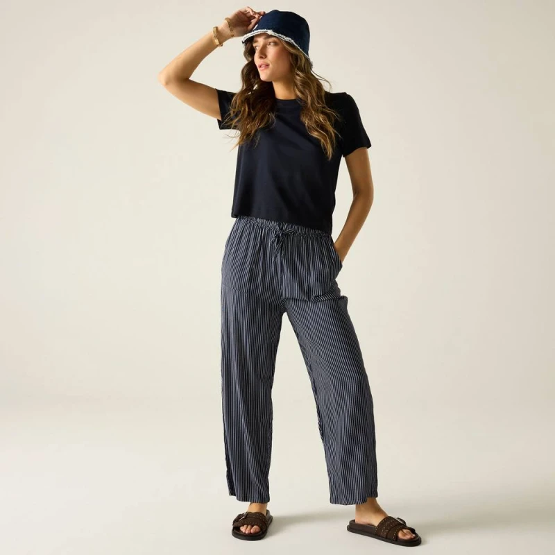 Image of Regatta Womens Elbrie Elasicated Drawcord Trousers in Navy Size: 8 Navy Female 8
