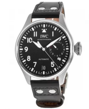 image of IWC Big Pilot's Black Dial Black Leather Strap Mens Watch IW501001 IW501001