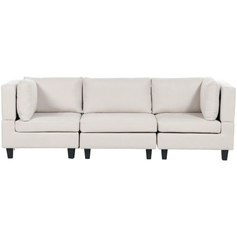 Image of Beliani Modular Sofa 3 Seater Unstad Fabric Light Beige