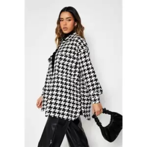 I Saw It First Houndstooth Oversized Shacket - Black