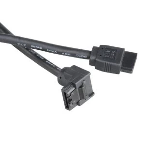 Image of Akasa SATA-III 100cm Rounded Data Cable (Right-Angle Connectors) (AK-CBSA01-10BK)
