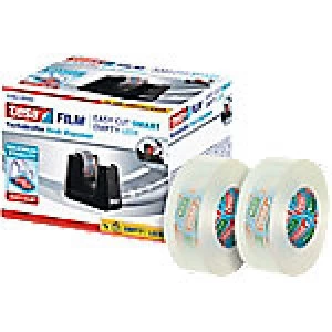 image of tesa Tape Dispenser Easy Cut + 2 Eco & Clear Film Tape Black