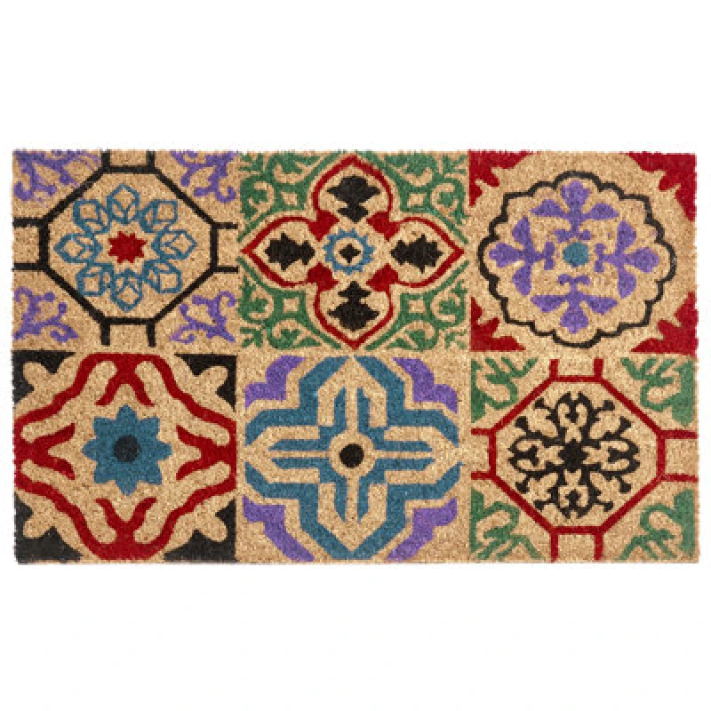 Image of Beliani Doormat Naukati Multicolour 40 X 60 Cm Coir