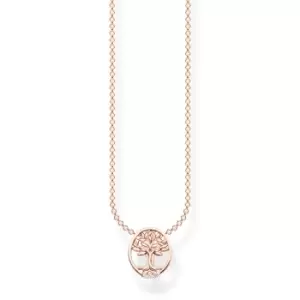 image of THOMAS SABO Rose Gold Plated CZ Tree of Life Necklace