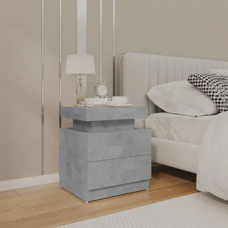 Image of VIDAXL Bedside Cabinet Concrete Grey 45x35x52cm Engineered Wood Vidaxl 8720286344514