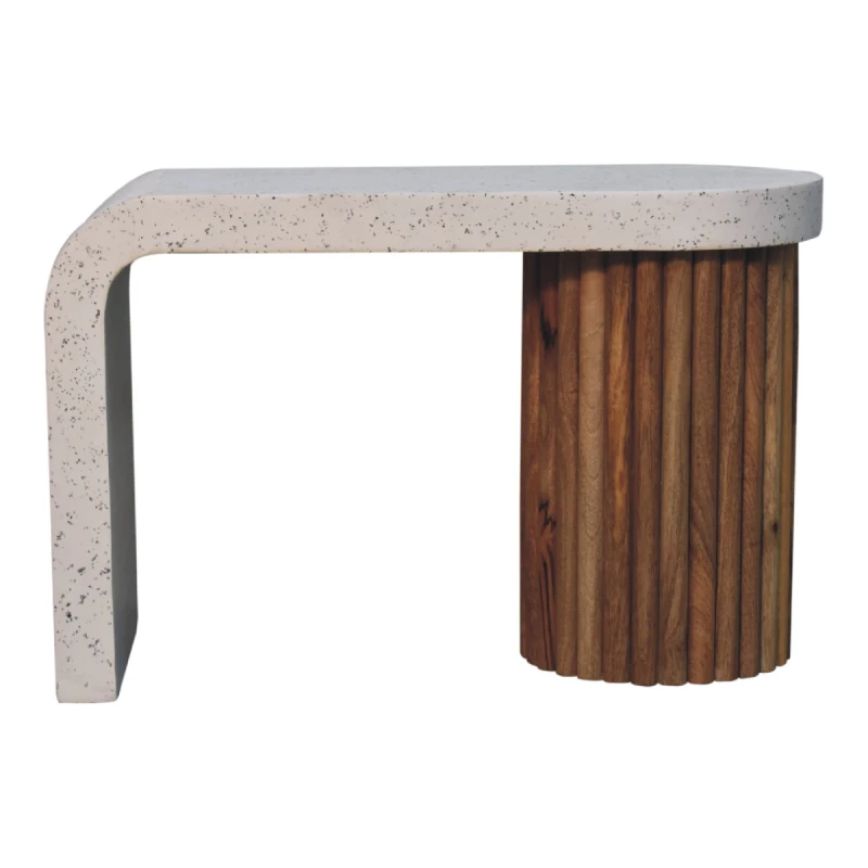 Image of Artisan Furniture Artisan Furniture Solid Wood Serenity Terrazzo Coffee Table, Brown & Grey