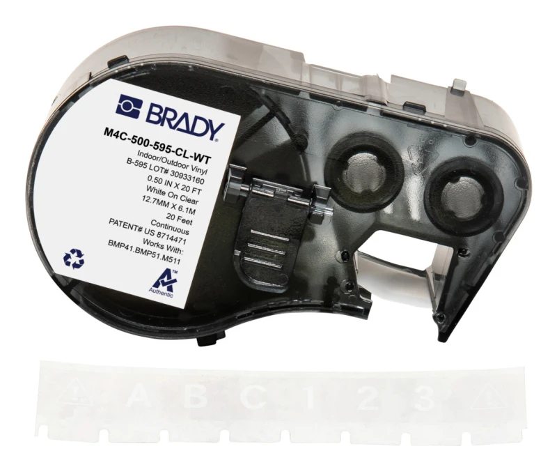 Image of Brady M4C-500-595-CL-WT printer label Translucent. White Self-adhesive