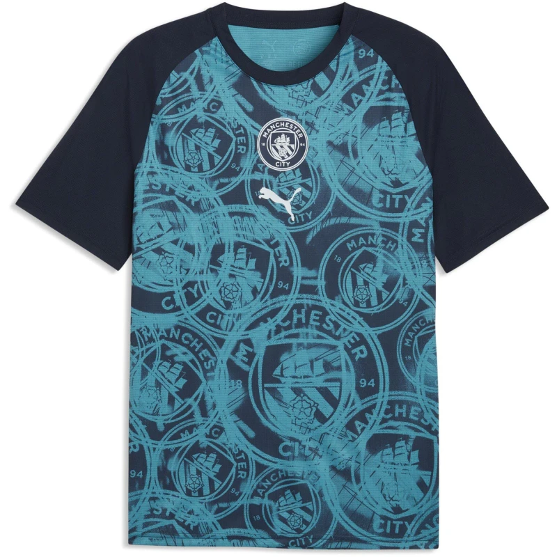 Image of Puma Mens Manchester City Short Sleeve Licensed T-Shirt Navy/Blue male S