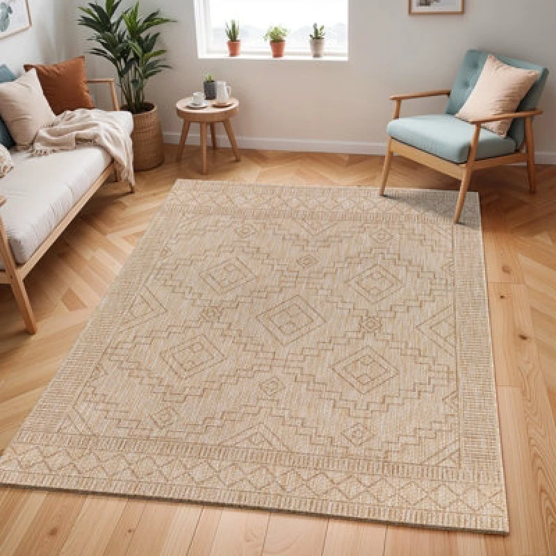 Image of Livabliss In- & Outdoor Global Jute-Look Tricia Area Rug in Medium Beige Size: 160cm x 215cm Medium Beige Unisex 160cm x 215 cm