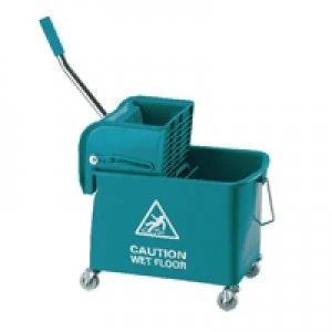 image of Contico Green Mobile Mop Bucket and Wringer 20 Litre 101248GN