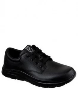 Image of Skechers Workwear Flex Advantage Lace Up Shoes, Black, Size 9, Men