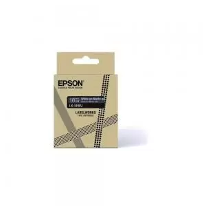 Image of Epson LK-5HWJ White on Matte Navy Tape Cartridge 18mm - C53S672085