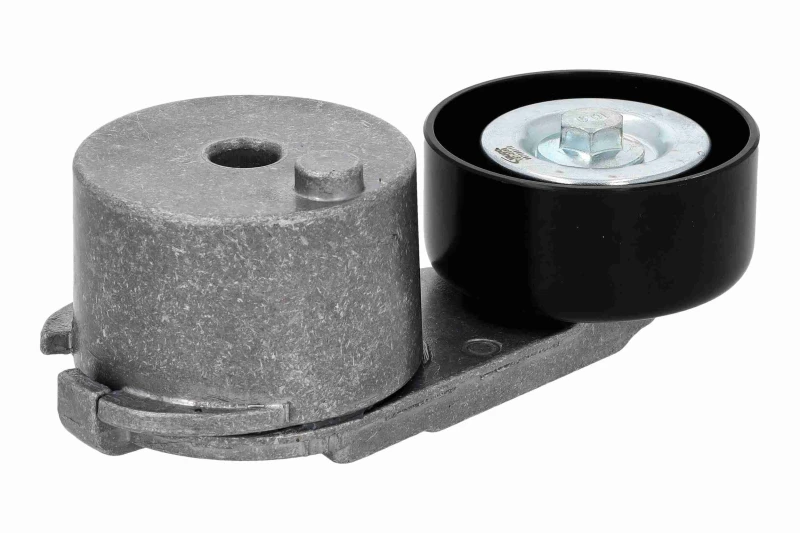 Image of VAICO V57-0039 Tensioner Original VAICO Quality with tensioner arm, tensioner pulley Aluminium, Metal, Plastic Belt Tensioner,v-ribbed belt (541)