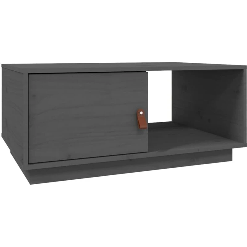 Image of Vidaxl Coffee Table Grey 80X50X35.5cm Solid Wood Pine, Grey 818262