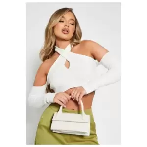 Image of I Saw It First Rectangular Crossbody Bag - White