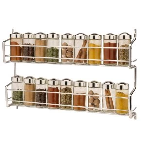 Hahn Metro Premium 2 Tier Wall/Cupboard Spice Rack With 18 Jars