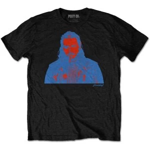 image of Post Malone - Red & Blue Photo Mens Large T-Shirt - Black