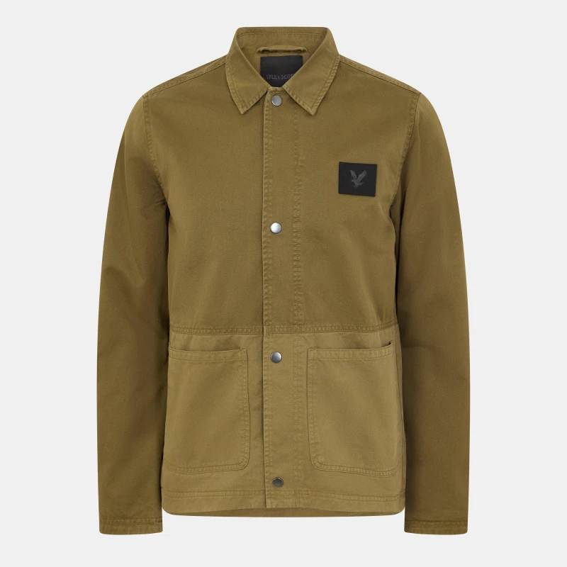 Image of Lyle and Scott Mens Panelled Long Sleeve Parka Desert Sage male S
