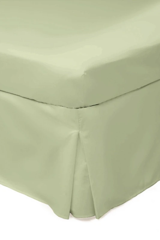 Image of Belledorm Easy Care 200 Thread Count Cotton Polyester Percale Platform Valance in Olive Size: Single Olive Unisex Single