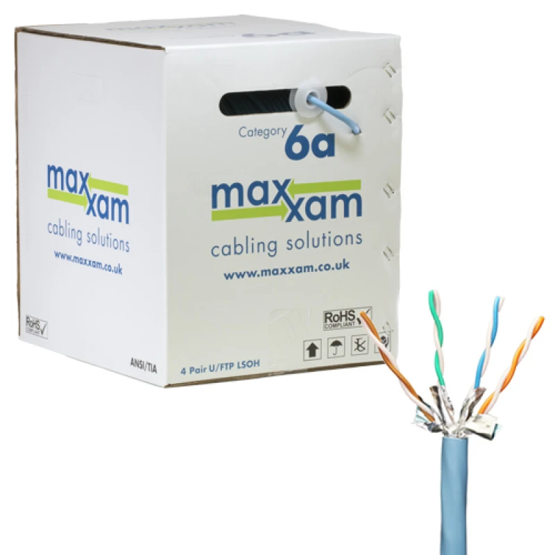 Image of Cablenet Cat6a Ice Blue U/FTP LSOH 23AWG Solid CPR Dca Cable 305m Reel