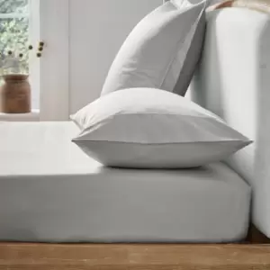 Image of Ted Baker 250 Thread Count Plain Dye Kingsize Fitted Sheet, Silver
