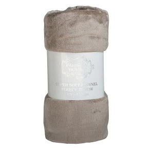 image of Gallery Flannel Fleece Throw - Taupe