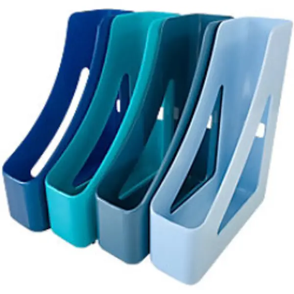 Image of Deflecto Deflecto Cool Breeze A4 Magazine Files Deep Blue and Aqua (Pack 4) - CP038YTCB CP038YTCB