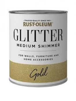Image of Rust-Oleum Glitter Medium Shimmer Paint ; Gold 250Ml