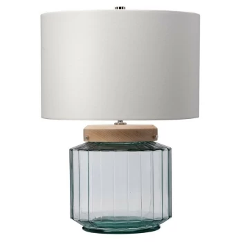 Image of Luga - Table Lamp - Natural, Polished Nickel, Glass - Elstead