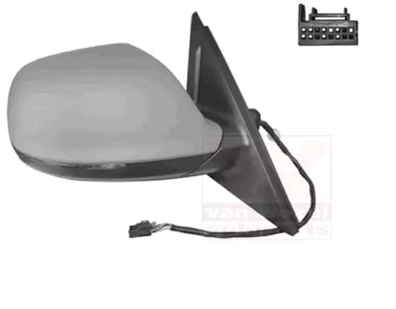 Image of VAN WEZEL 0380808 Wing mirror * HAGUS * Right, Heatable, primed Outside Mirror (50)