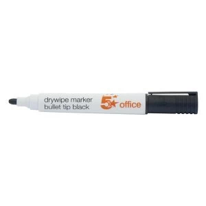 image of 5 Star Office Drywipe Marker XyleneToluene free Bullet Tip 2mm Line Black Pack 12